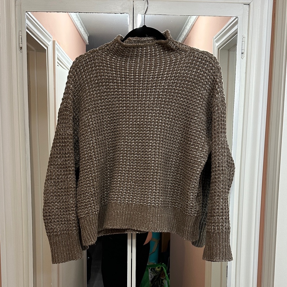 American Eagle Outfitters Taupe Mockneck Sweater